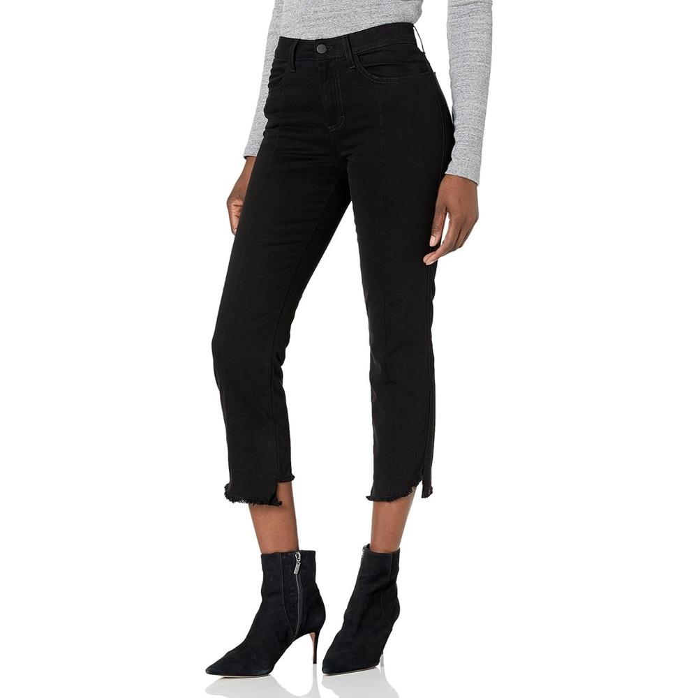 Siwy Women’s High Waist Slim Straight Flare Jeans Cropped Asymmetrical Hem